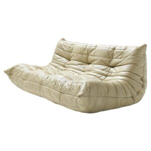 Canapé Cuir Togo crème d'origine de Michel Ducaroy Ligne Roset